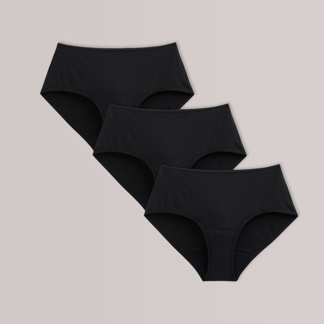 TENA 3-er Pack schützende Unterwäsche Bio-Baumwolle für Frauen.